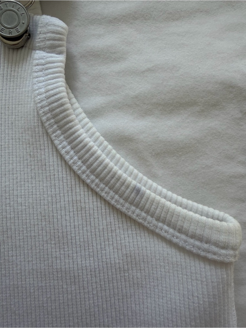 STILL HERE White Ribbed Tank with Buckle Straps - Picture 4 of 4